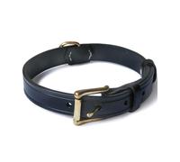 Collar de cuero de becerro sin forro cosido a mano para perros Record