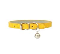 Collar de Cuero de PU for Perros, Accesorios for Perros, Collares for Perros Pug, Collar for Perros pequeños y Grandes (Color : Gold, Size : 2.0cm 42cm)