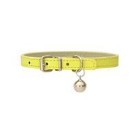 Collar de Cuero de PU for Perros, Accesorios for Perros, Collares for Perros Pug, Collar for Perros pequeños y Grandes (Color : Yellow, Size : 1.0cm 25cm)
