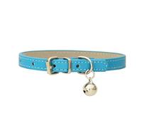 Collar de Cuero de PU for Perros, Accesorios for Perros, Collares for Perros Pug, Collar for Perros pequeños y Grandes (Color : Lake Blue, Size : 1.0cm 25cm)