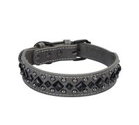 Collar de cuero de tono único, cuello ajustable de varios tamaños, collar de perro grande para medios pequeños, perros grandes, estilos alternativos para mascotas