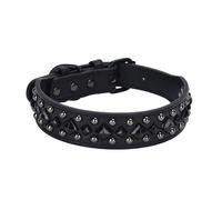Collar de cuero de tono único, cuello ajustable de varios tamaños, collar de perro grande para medios pequeños, perros grandes, estilos alternativos para mascotas