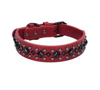Collar de cuero de tono único, cuello ajustable de varios tamaños, collar de perro grande para medios pequeños, perros grandes, estilos alternativos para mascotas