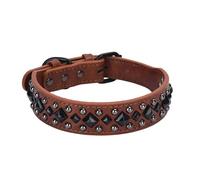 Collar de cuero de tono único, cuello ajustable de varios tamaños, collar de perro grande para medios pequeños, perros grandes, estilos alternativos para mascotas