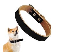 Collar de cuero enrollado, collares de hebilla de metal ajustable para perros, collares de suministros para mascotas para perros medianos y grandes, regalo para amantes de los perros, y padres