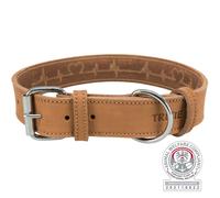 Collar de cuero envejecido Rustic Heartbeat 55-65 cm/40 mm marrón