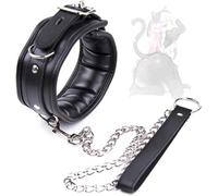 Collar De Cuero Negro, Accesorios De Moda, Juego De 1 Pieza, Cuero Y Metal, Longitud Ajustable, Adecuado para Prendas Diarias Y Cuero para Mascotas, Regalo Original - Z