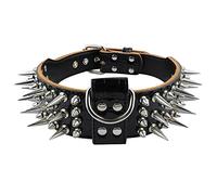 Collar De Cuero Para Perros, 2.0"de Ancho De Lujo De Cuero De Cuero De Piel De Cuero De Cuero Afilado Collares De Perro Tachonados Para Rottweiler Pitbull Perros De Entrenamiento Grandes X-grandes