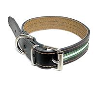 Collar De Cuero para Perros | Bandera Andalucía (Grande - Contorno De 35 A 45 CMS.)