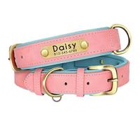Collar de cuero personalizado para perro, collar de cuero acolchado para perro al aire libre, camping, caza, entrenamiento, collar antipérdida, para perro labrador, bulldog francés, A, XL