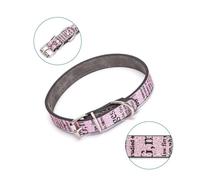 Collar de Cuero PU Estampado para Perros, Personalizado con Letras, Ideal para identificación y Estilo.