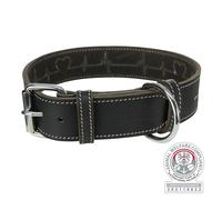 Collar de cuero rústico Heartbeat 47-55 cm/40 mm negro