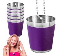 Collar De De Tiro Con Cuentas De De Tiro | Collar De Vino De Acero Inoxidable | Pequeñas Copas De Vino Tinto De Metal Irrompible E Irrompible Para Fiesta De Cata De Martes Gras