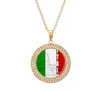 Collar de diamantes con la bandera italiana del Coliseo romano para mujer, bonito colgante de aleación, collar de joyería de regalo, talla única, Metal, No es una piedra preciosa
