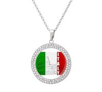 Collar de diamantes con la bandera italiana del Coliseo romano para mujer, bonito colgante de aleación, collar de joyería de regalo, talla única, Metal, No es una piedra preciosa