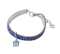 Collar de diamantes de imitación con diseño de corazón y huellas de corazón, collar con colgante, collar para mascotas pequeñas de 7.8 a 9.8 pulgadas