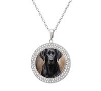 Collar de diamantes de labrador negro para mujer, lindo colgante de aleación, collar de joyería de regalo, talla única, Metal, No es una piedra preciosa