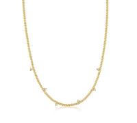 Collar de diseño en Plata Dorada Oro Amarillo 14K estilo Gypsy con Chatones de Circonitas de color blanco y brillo alto, moda joven, regalo chcas, Complemento joyeria, Joyas chicas, regalos joyeria