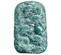 Collar de dragón de Hielo Azul/Verde de Año Nuevo Chino, Colgante de Zodiaco Protector de Kowloon, símbolo de Fuerza y Buena Fortuna - Regalo de año Nuevo Lunar Ideal para armonía y protección