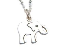 Collar de elefante en plata de ley 925. Dije de animal espiritual. Colgante de animal de poder. Buena suerte. Tótem. Joyería talismán, meditación del alma y la naturaleza | Con cadena de 45 cm |