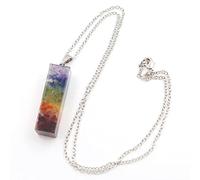 Collar de energía de orgonita, colgante de orgón retro, piedras de cuarzo de cristal natural, joyería de 7 chakras, amuleto, colgante cuadrado