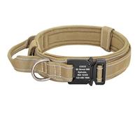 Collar De Entrenamiento para Acampada para Perros Reflectante Al Aire Libre Personalizado Ajustable Militar Táctico Bulldog Pastor Labrador Collar,Marrón,l