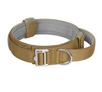 Collar De Entrenamiento para Perros De Nailon Táctico Militar Ajustable con Mango para Perros Pastores, Labradores, Bulldogs,Marrón,SG