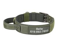 Collar De Entrenamiento Personalizado para Campamento De Caza De Perros con Mango, Collar Táctico Militar De Pastor Alemán, Labrador Retriever,Verde,Metro