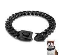 Collar De Entrenamiento Resistente De Acero Inoxidable For Perros, A Prueba De Mordidas, For Razas Grandes, Perros Masticadores Agresivos, For Paseos Y Protección.(Black,18in)