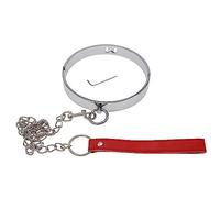 Collar de esclavo de Metal SM con cinturón, cadena de bucle, Collar de juego de rol, anillo redondo, Bdsm, juego porno, cuello, juguete sexual de sujeción, mujeres y hombres
