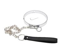 Collar de esclavo de Metal SM con cinturón, cadena de bucle, Collar de juego de rol, anillo redondo, Bdsm, juego porno, cuello, juguete sexual de sujeción, mujeres y hombres
