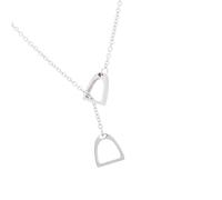 Collar de estribos de caballo con dije de suerte, collar único de estribos de caballo, elegante gargantilla con colgante de herradura para mujer, joyería para el cuello, 1, Acero inoxidable, No es una