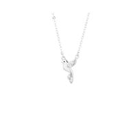 Collar de eucalipto globulus y amantes de los pájaros, un par de plata de ley 925, regalo para el día de San Valentín., talla única, Plata, No es una piedra preciosa