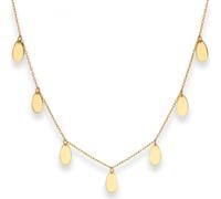 Collar De Fantasía Con Colgante En Forma De Gota De 375 Oro Amarillo 19cm