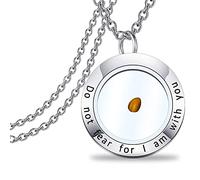 Collar de fe de semilla de mostaza, dije de semilla con versículo de la Biblia, colgante cristiano, joyería temática religiosa, regalo cristiano inspirador, Acero inoxidable