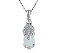 Collar de Feng Shui de jade natural para mujer, collar de plata de ley Pixiu Pi Yao que lleva monedas antiguas, collar de cadena de plata, amuleto de riqueza, meditación y atrae la buena suerte
