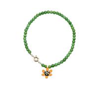 Collar de flores de moda en materiales de cristal de piedra estables con cadena ajustable para un estilo versátil
