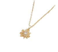 Collar de flores de rosa, circonita de cobre, collares de flores, chapado en oro plateado, elegante, atemporal, joyería ligera con colgante de para citas, bodas, cumpleaños, San Valentín, día