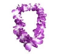Collar de flores hawaianas de Lei, paquete de 48, collar de flores moradas gruesas de lujo, guirnalda de flores, hawaii, hula de playa, accesorio de disfraz de fiesta