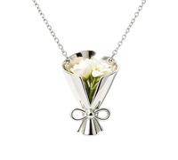 Collar de flores - Muestra flores botánicas reales elegantemente, mini jarrón portátil para regalo, 60 cm de longitud ajustable, base estructural pulida a prueba de óxido de metal para hija, madre