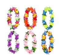 Collar de Flores Tropicales con Leis Hawaianos Gruesos, 12-48 Piezas, for Playa, Fiesta Luau, Piscina, Suministros for cumpleaños Tiki para Decoraciones De Fiestas(Color B,24 Pieces)