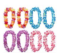 Collar de Flores Tropicales con Leis Hawaianos Gruesos, 12-48 Piezas, for Playa, Fiesta Luau, Piscina, Suministros for cumpleaños Tiki para Decoraciones De Fiestas(Color A,12 Pieces)