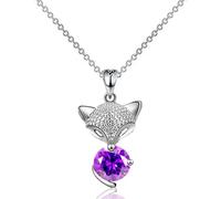Collar de Fox para Mujeres y Hombres, Collar de joyería de Pintura de Cristal Zorro de Zorro, Collar Inicial de Bola de Joyas de Fox, Joyas de Zorro para Mujeres, Joyas de Joyas terianas.