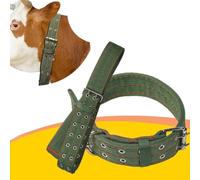 Collar de ganado resistente con lona suave de cuatro capas y hebilla de metal, adecuado para su uso en agricultura, transporte y aseo (collar de vaca mediano)