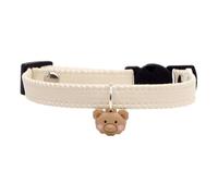 Collar de gatito - Correas ajustables de cuero artificial para mascotas para cumpleaños y vacaciones, interior acolchado suave, hebilla de liberación rápida de metal, bonito accesorio colgante de oso