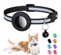 Collar de gato Airtag reflectante con campana y soporte para airtag compatible con Apple Airtag, bonito collar de gato con hebilla de seguridad rompible para cachorros de gatitos