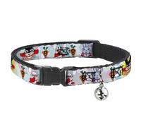 Collar de gato Breakaway Bunny Superhero Multi Pastel 8 a 12 pulgadas 0.5 pulgadas de ancho