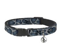 Collar de gato Breakaway Giraffe Spots gris carbón de 8 a 12 pulgadas, 0.5 pulgadas de ancho