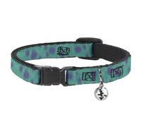 Collar de gato Breakaway Monsters Inc Sulley Bounding Spots azul morado de 8 a 12 pulgadas, 0.5 pulgadas de ancho