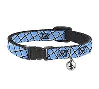 Collar de Gato Breakaway Rejilla de Alambre Azul bebé Negro Blanco 8 a 12 Pulgadas 0.5 Pulgadas de Ancho